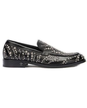 Roberto Cavalli Stud Embellished Slip-On Loafers - Black