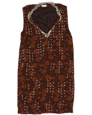 Dries Van Noten Dollege Studed Mini Dress - Brown