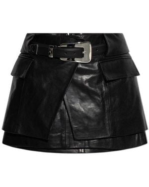 IRO Asymmetrical Belted Mini Skirt - Black