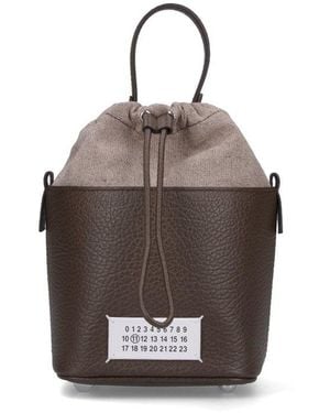 Maison Margiela 5Ac Drawstring Bucket Bag - Brown