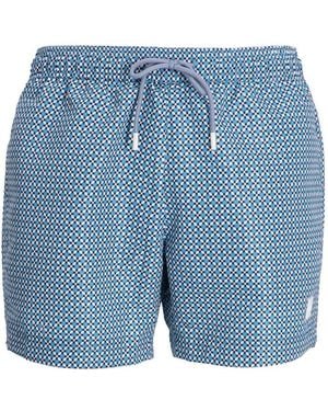 BOSS Logo Patch Drawstring Swim Shorts - Blue