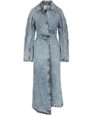 Alaïa Denim Trench Coat Coats - Blue