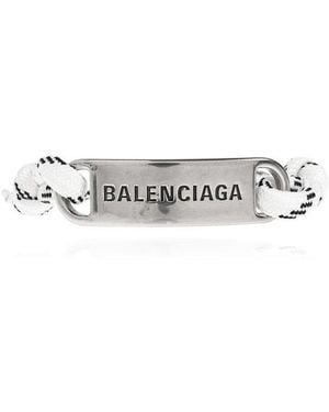 Balenciaga Logo Engraved Bracelet - White