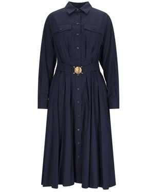 Ralph Lauren Belted Midi Dress - Blue