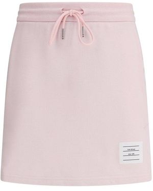 Thom Browne 4 Bar Stripe Drawstring Mini Skirt - Pink