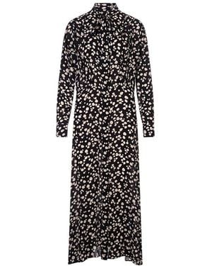 MSGM Spot-Printed Long-Sleeved Maxi Dress - Black