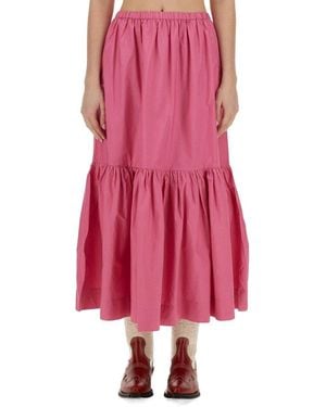 Ganni High Waist Ruffled Skirt - Pink