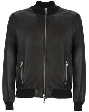 The Jackie Leathers Bomber Jacket - Black