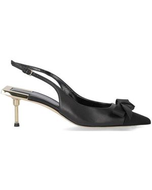 サンダル・ミュール ELISABETTA FRANCHI Nappa leather slingback with satin bow Elisabetta Franchi Nappa Leather Slingback With Satin Bow