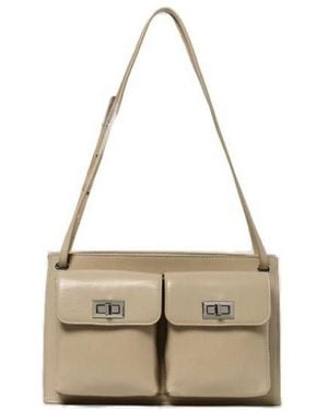 BY FAR Billy Zipped Shoulder Bag - Natural