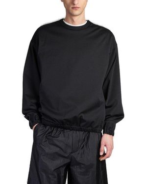 Jil Sander Zip Detailed Crewneck Sweatshirt - Black