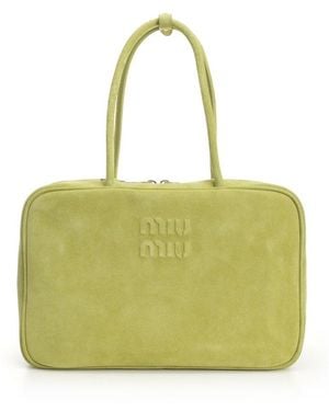 Miu Miu Beau Zipped Tote Bag - Green
