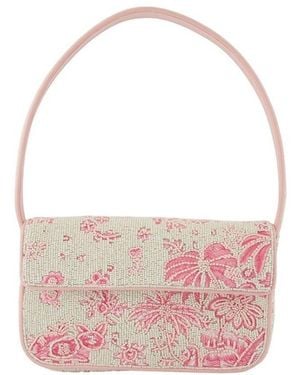 STAUD Tommy Beaded Shoulder Bag - Pink
