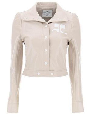 Courreges Re-Edition Vinyl Effect Jacket - White