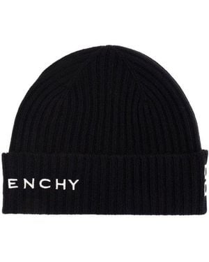 Givenchy Logo Embroidered Knit Beanie - Black