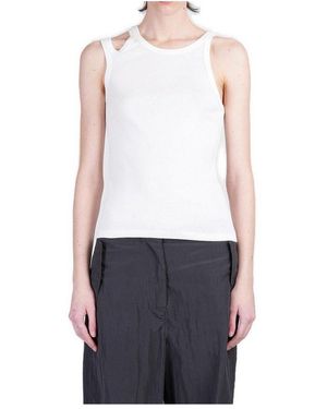 Laneus Jersey Tank Top - White