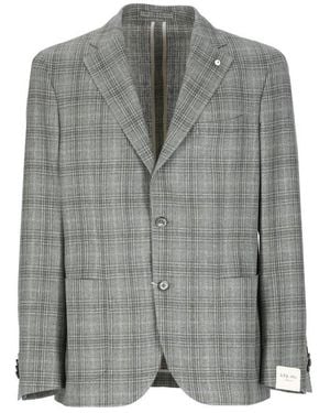 Lubiam Check Blazer Jacket - Grey