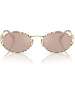 Miu Miu Oval Frame Full Rim Sunglasses - Pink