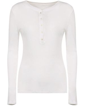 Nili Lotan Long Sleeve Cotton Tee - White