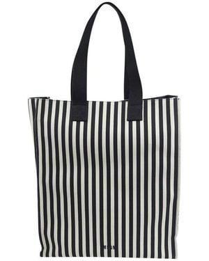 MSGM Striped Top Handle Bag - Black