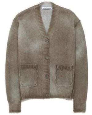 Acne Studios Sprayed Finish V-Neck Cardigan - Brown