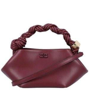 Ganni Bou Mini Braided Handbag - Purple
