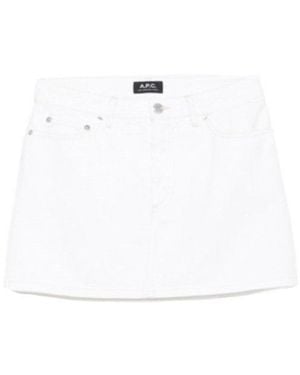 A.P.C. Straight Hem Mini Skirt - White