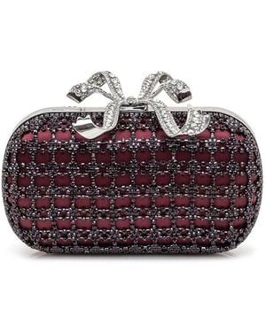 Self-Portrait Chainmail Clutch Bag - Purple