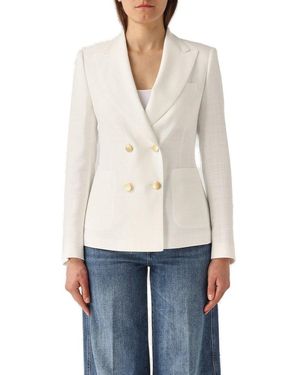 Tagliatore Double-Breasted Tailored Blazer - White