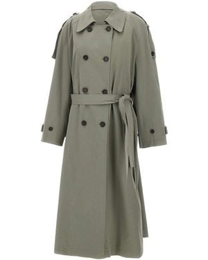 Low Classic Double-Breasted Trench Coat - Grey