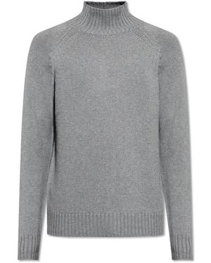 Eleventy Mock Neck Jumper - Grey