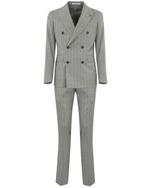 Tagliatore Double-breasted Pinstriped Suit - Gray