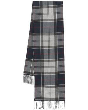 Barbour Tartan Fringed Scarf - Grey