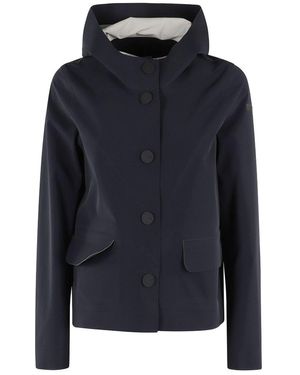 Rrd Hooded Button-Up Jacket - Blue