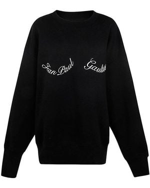 Jean Paul Gaultier Logo Printed Crewneck Sweatshirt - Black