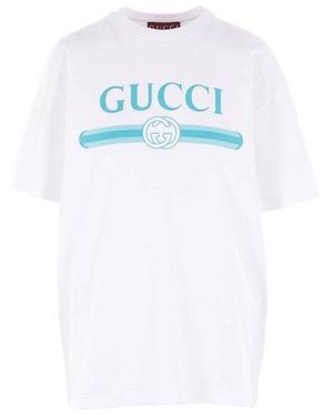 Gucci Logo Printed Soft Jersey T-Shirt - White