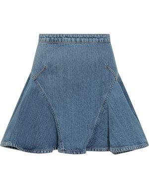 Givenchy Flared Denim Mini Skirt - Blue