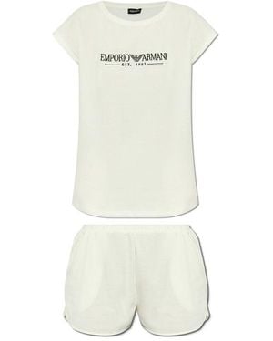 Emporio Armani Two-Piece Pajama - White