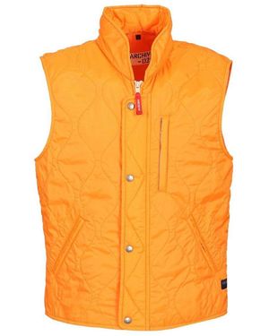 Fay Quilted Vest Jacket - Orange