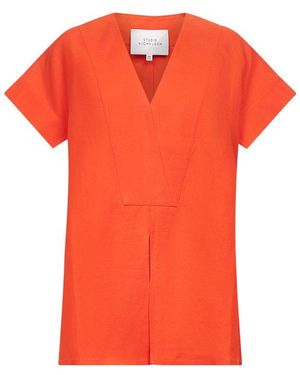 Studio Nicholson V-neck Short-sleeved Top - Orange