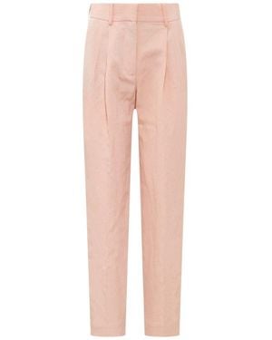 BLAZE Pleated Cropped Trousers - Pink
