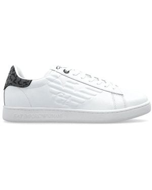 EA7 Logo-Printed Lace-Up Trainers - White