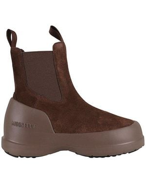 Moon Boot Sand Teddy Fabric Mb Park Puffer Slip On in Brown