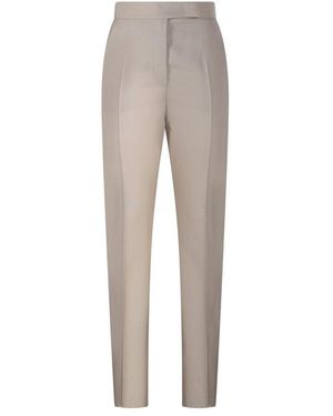 【送料&関税込】Max Mara Straight Turbigo Trousers Straight-cut wool, mohair and silk trousers, beige