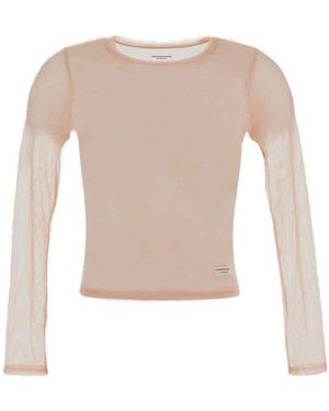Alexander Wang Bodycon Semi-Sheer Long-Sleeved Top - White
