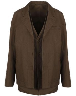 Dior Single-Breasted Long-Sleeved Blazer - Brown