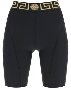 Versace Shorts With Logo - Blue
