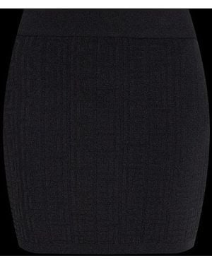 Balmain Logo Monogram Mini Skirt - Black
