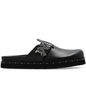 Palm Angels Pa Plaque Studded Mules - Black