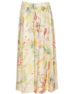 Twinset Printed Poplin Long Skirt - Yellow